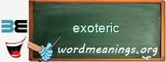 WordMeaning blackboard for exoteric